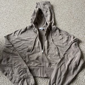 Garage cropped hoodie zip up